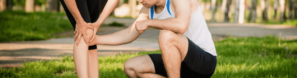 runner checking out partners knee pain